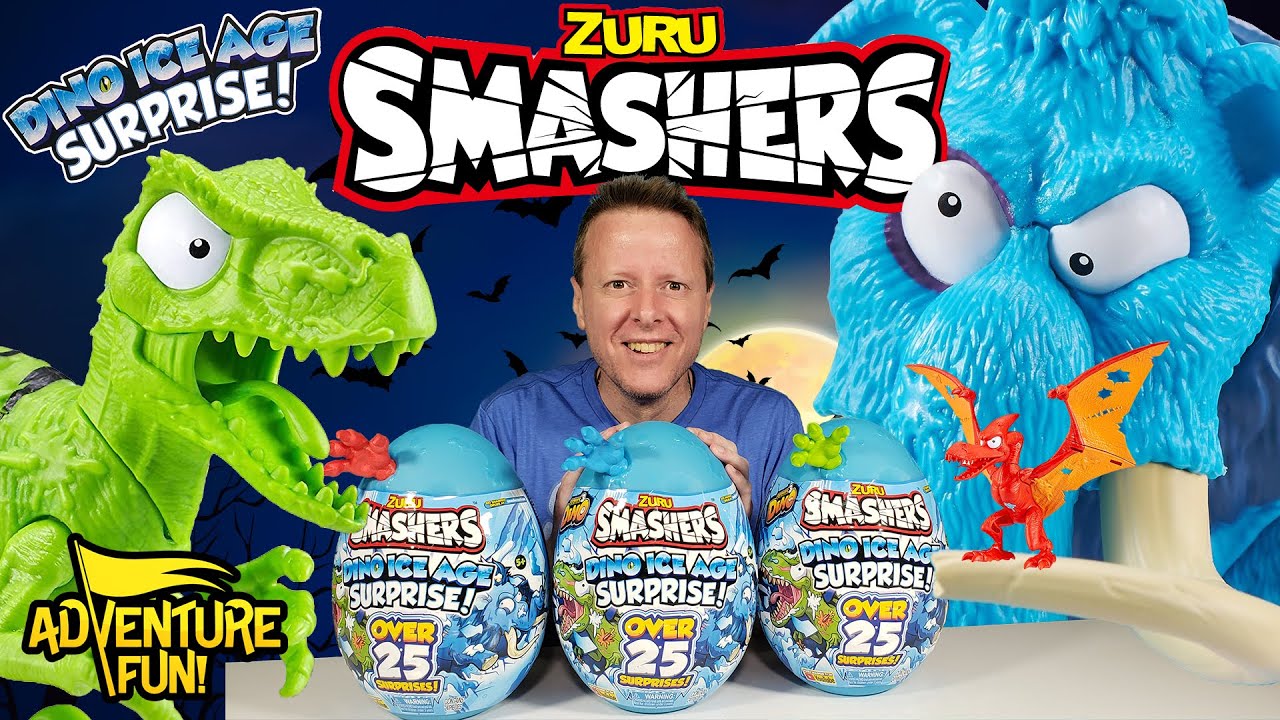 Обзор забавной игрушки Zuru Smashers Dino Ice Age 25 Surprises: мамонт, раптор и многое другое!
