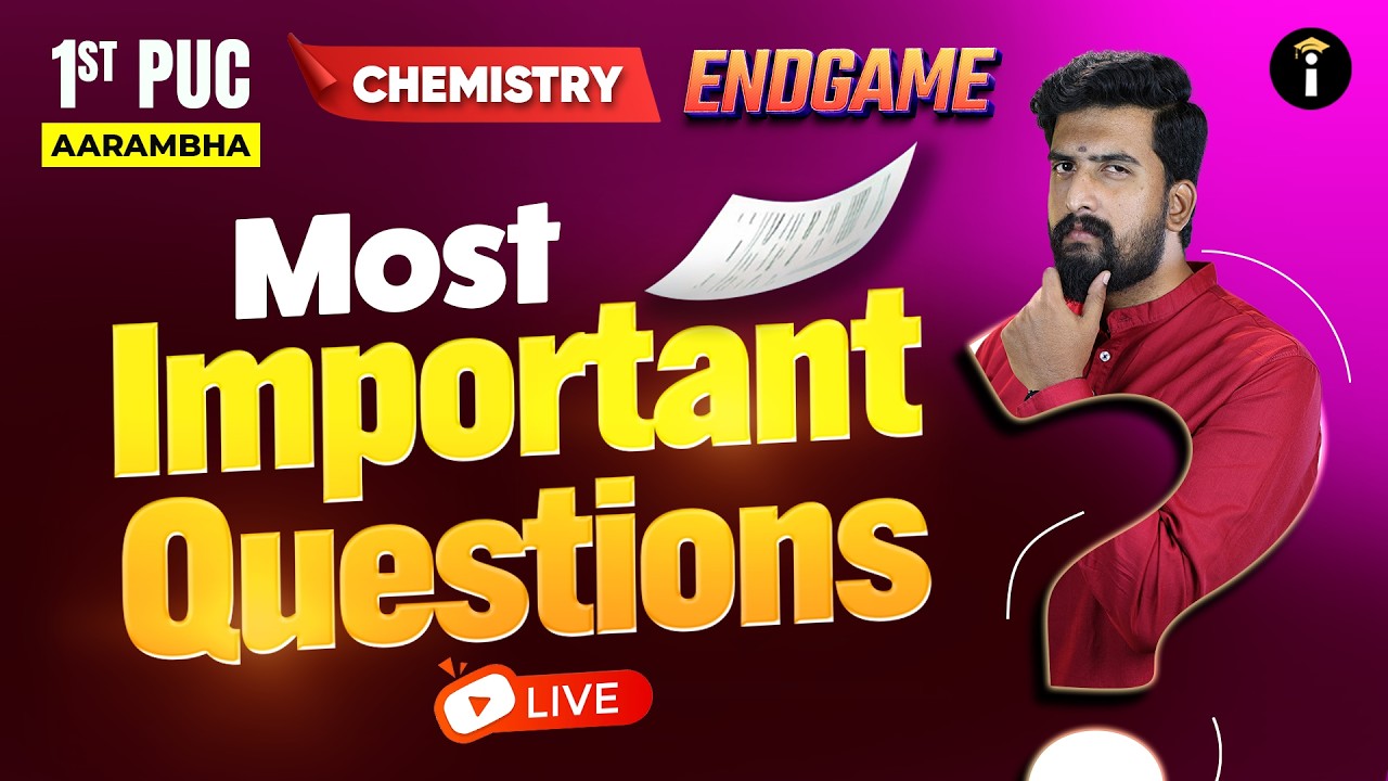 Chemistry 1st PUC: Topmost Important Questions You Must Know#chemistry  #exampreparation