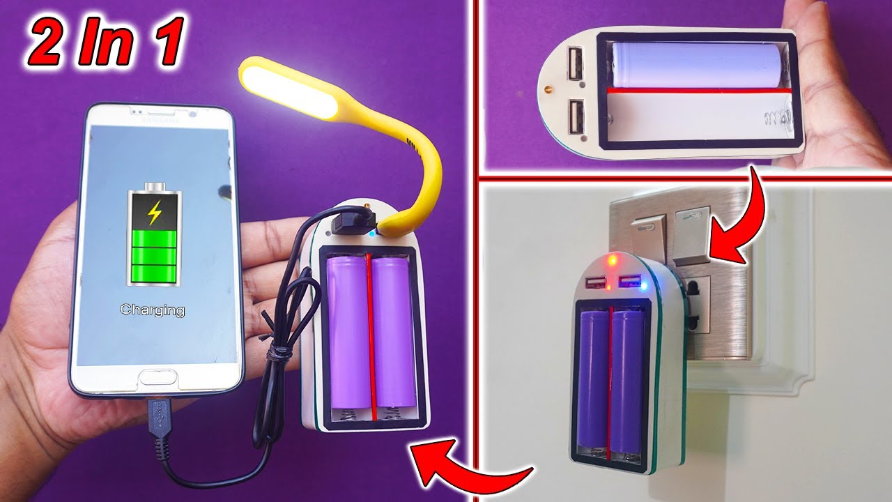 How To Make A Lithium Ion Cell Charger & Power Bank | 3.7 Volt Lithium Ion Cell Charger | Power Bank