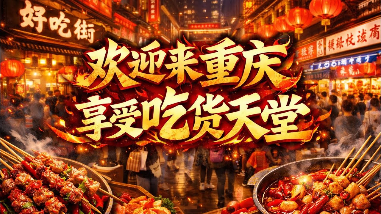重庆观音桥好吃街 Chong Qing Guanyjn Bridge Food Street.