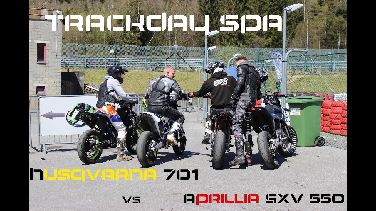 Husqvarna 701 vs. Aprillia SXV 550 Trackday Spa Francorshamps Raw Supermoto Race