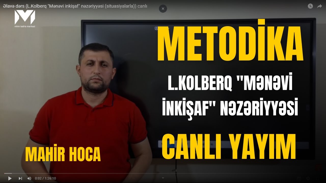 Mahir müəllim - L.Kolberq "Mənəvi inkişaf" nəzəriyyəsi 