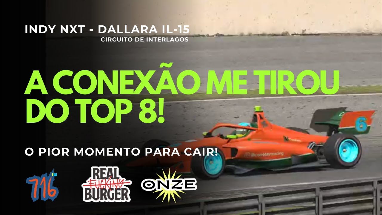 A CONEXÃO ME TIROU DA PROVA! 😭 Queda no Pior Momento em Interlagos | iRacing Indy NXT