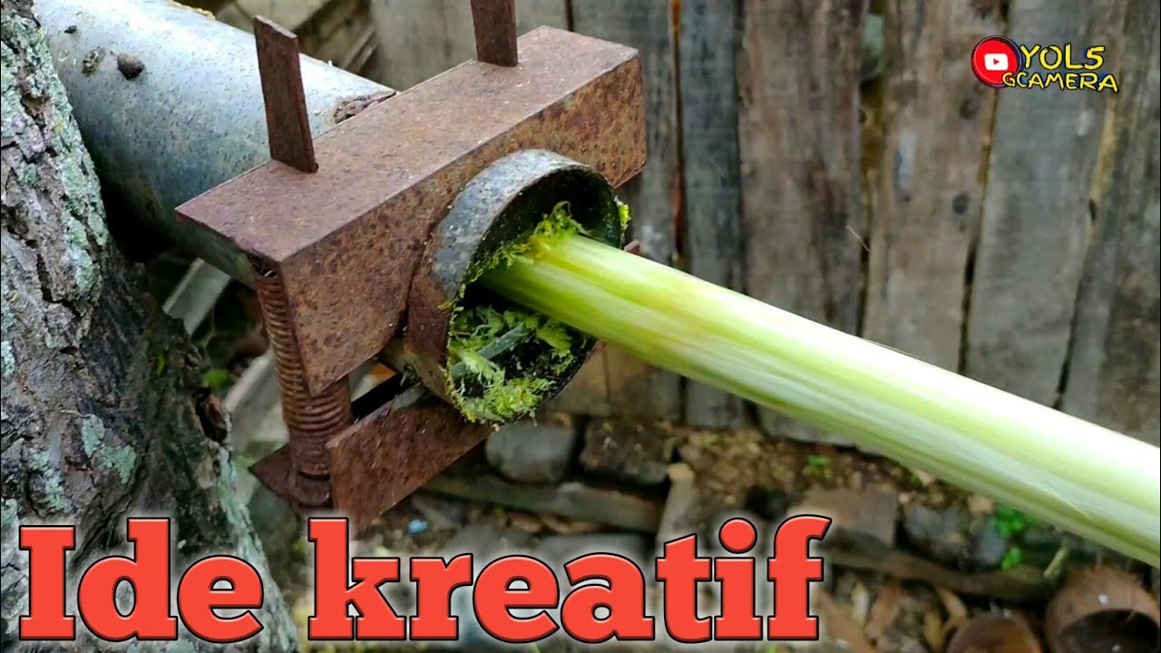 Air tebu murni asli || cara kupas kulit tebu ( iris manual kreatif )