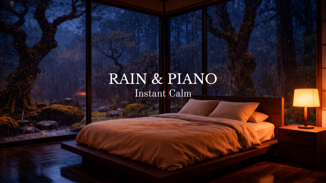 Calming Rain & Piano Music 🎶🌧️ Deep Sleep Relief for Stress Anxiety and Insomnia