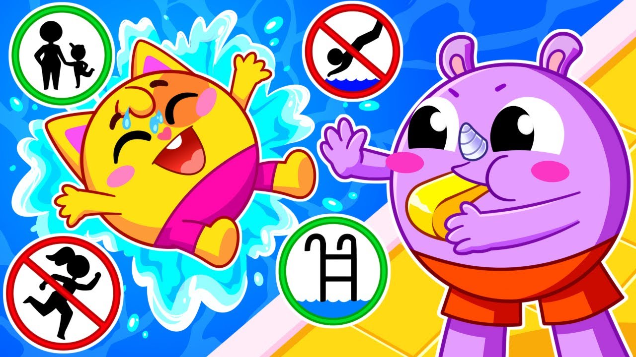 Safety In The Swimming Pool Song | Funny Song For Baby & Nursery Rhymes by Toddler Zoo