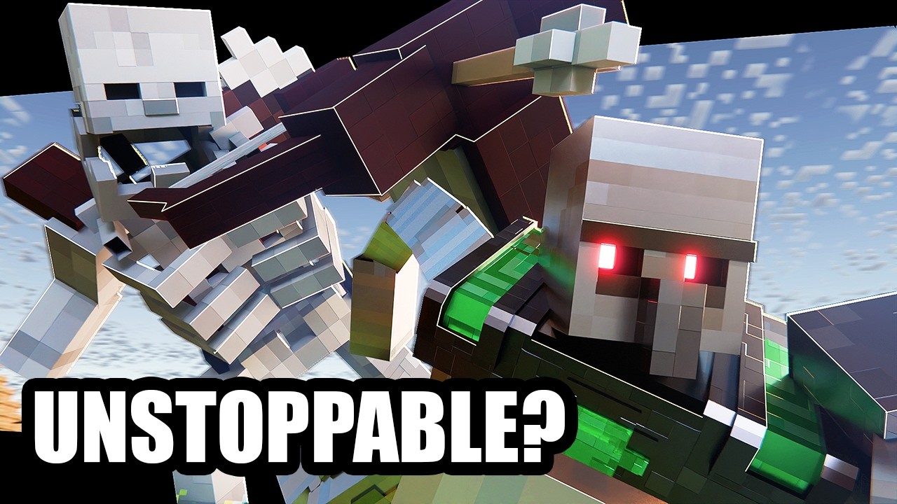 Iron Golem Encounters a (MUTANT) Skeleton A Minecraft Animation