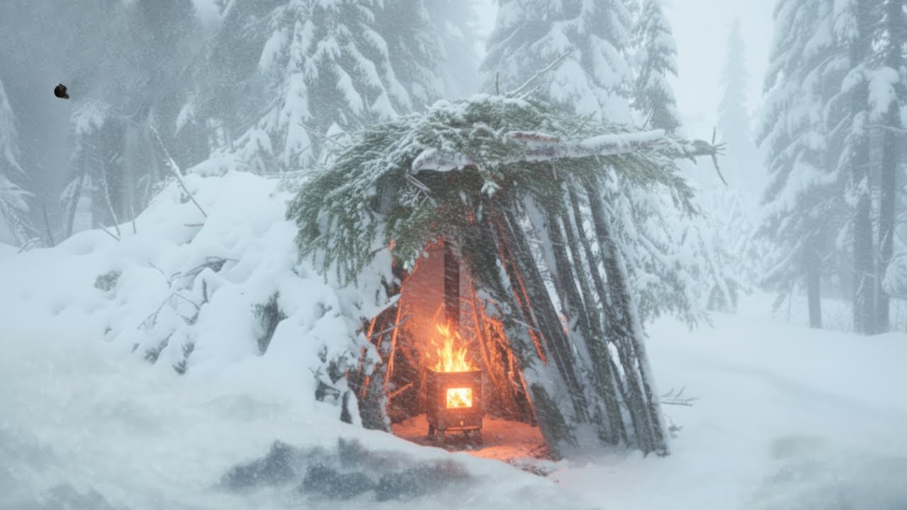 I Survived in a WINTER Forest in Insulated Tent | Extreme Winter Life Off the Grid