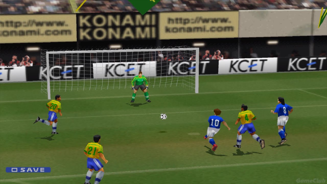 ISS Pro Evolution - Brazil VS Italy - Real Players' Names - Gameplay - ePSXe