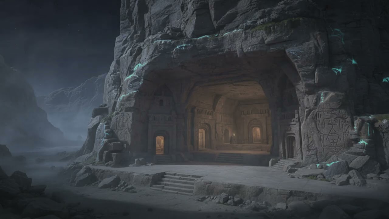 Ancient Cave Wind | 10 Hour Mysterious Ambience | White Noise | 4K