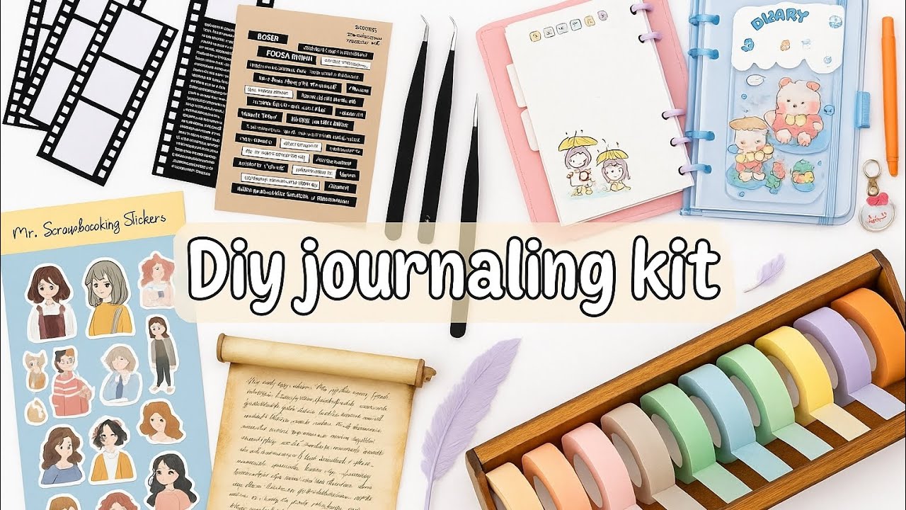DIY journalling kit 😱😱😱 [ 5 journalling material making idea ] ( part 1 ) @crafter shayan