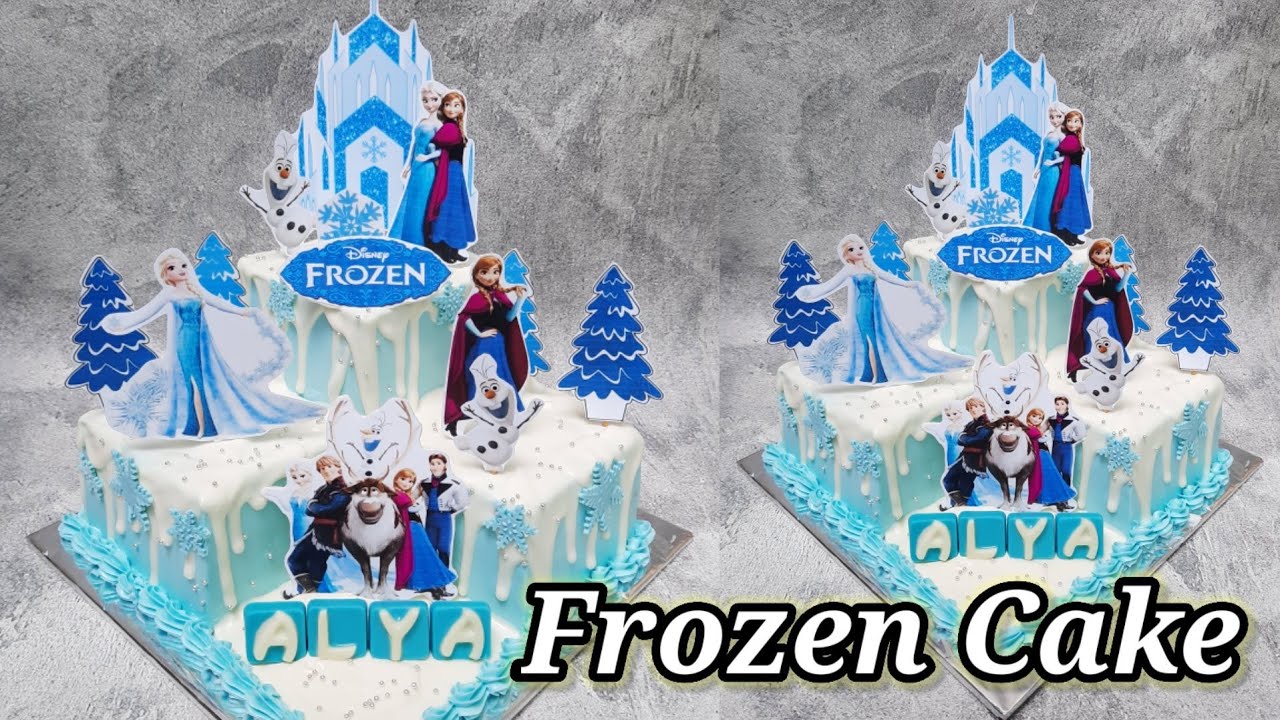 Frozen Cake | Cara membuat kue ulang tahun Frozen Tingkat Sudut