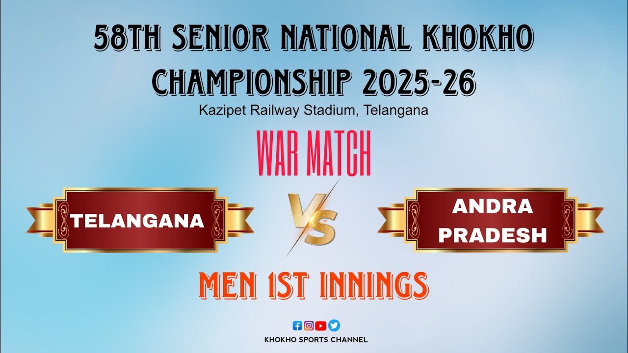 PRE-QUATERS WAR 1st INNING | TELANGANA vs ANDHRA PRADESH | 58th Senior National KhoKho Championship🏆
