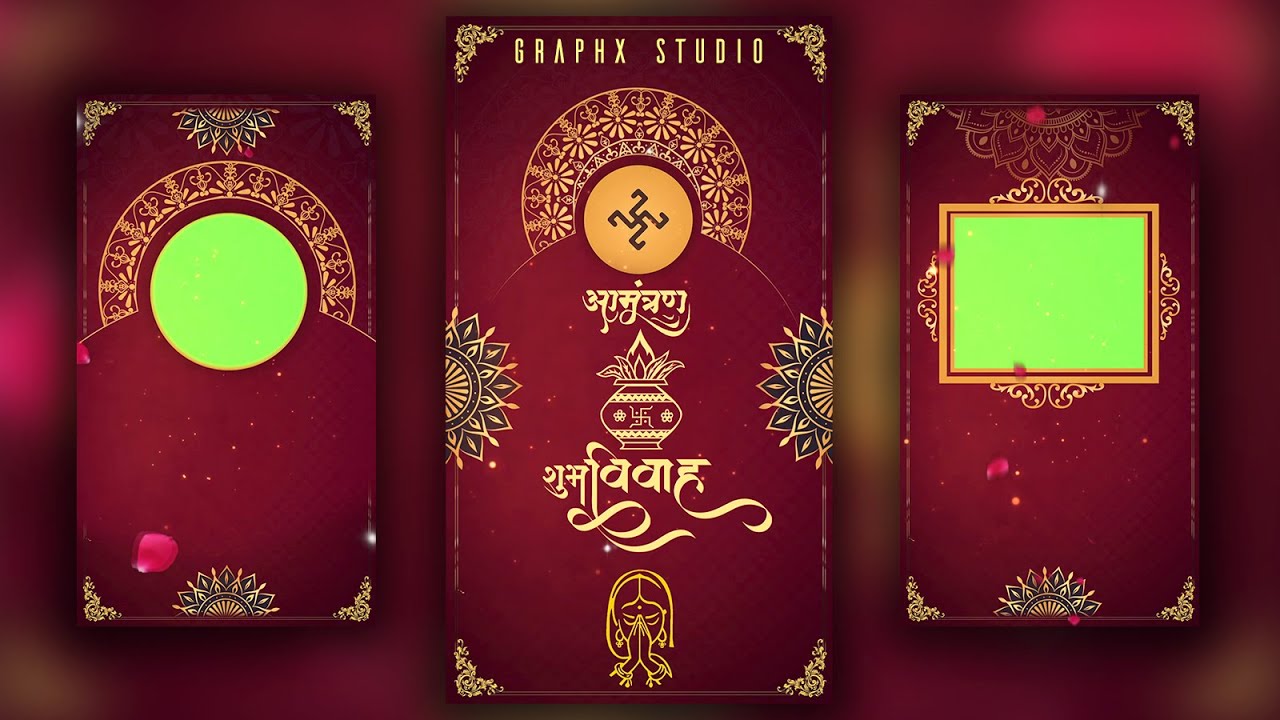 NEW Traditional Wedding Invitation without text Green Screen |  WhatsApp invitation 