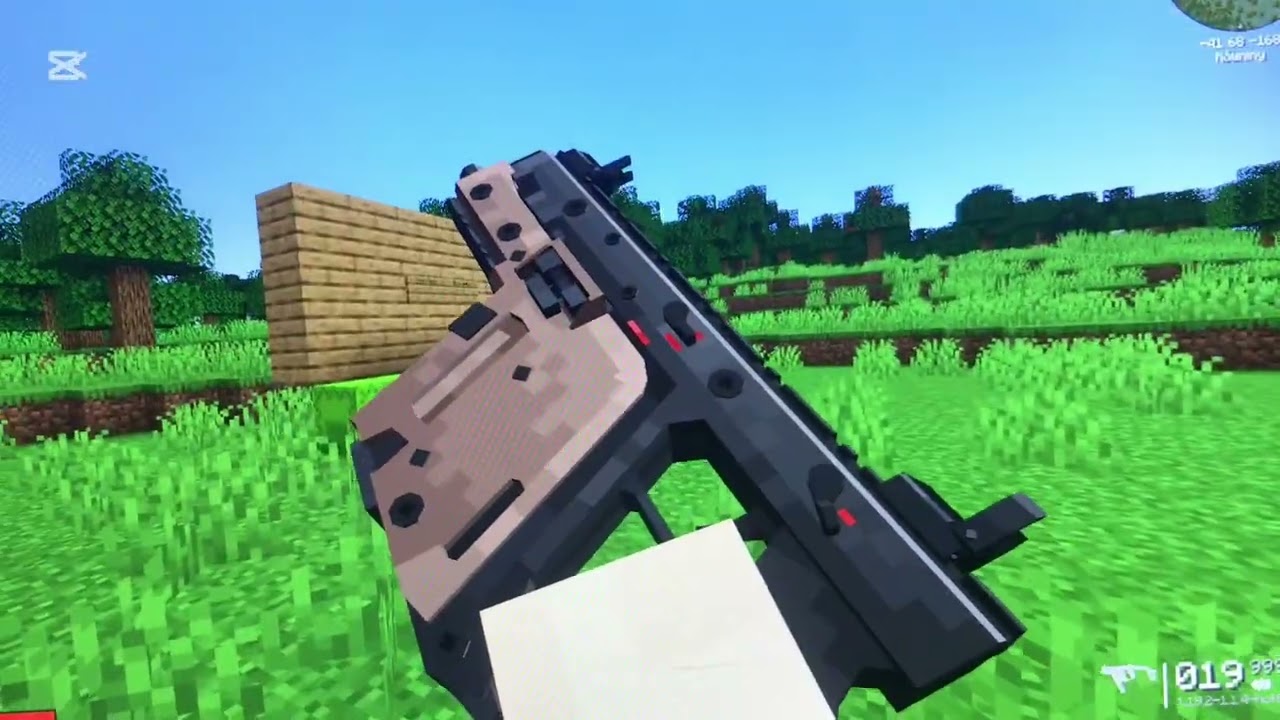Testuje nowe pistolety w Minecraft