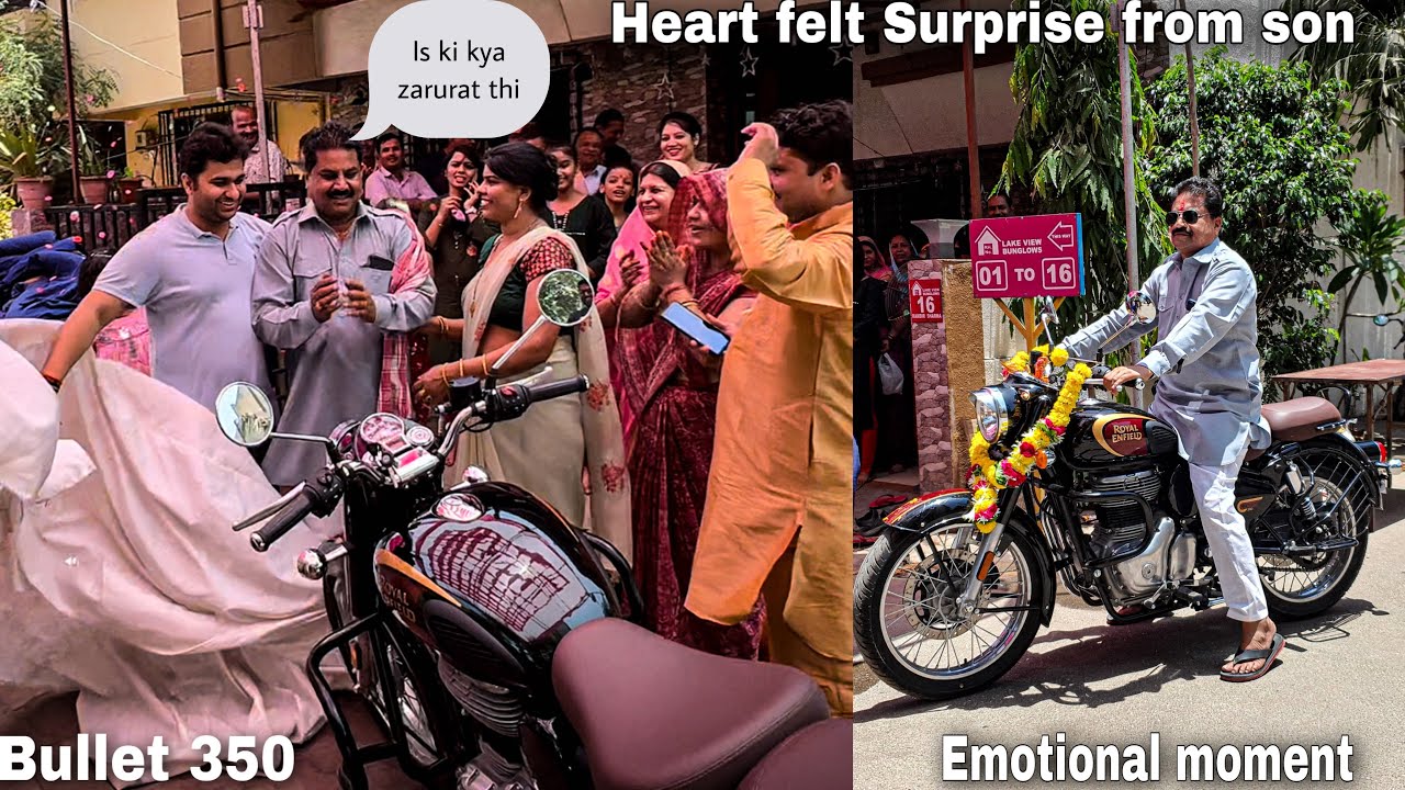He gifted his dad RE Bullet 350 from 6700 kms away. Emotional