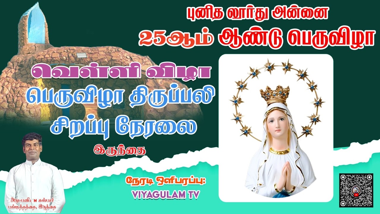 🔴LIVE பெருவிழா திருப்பலி | புனித லூர்து அன்னை கெபி | இருந்தை Viyagulam Tv