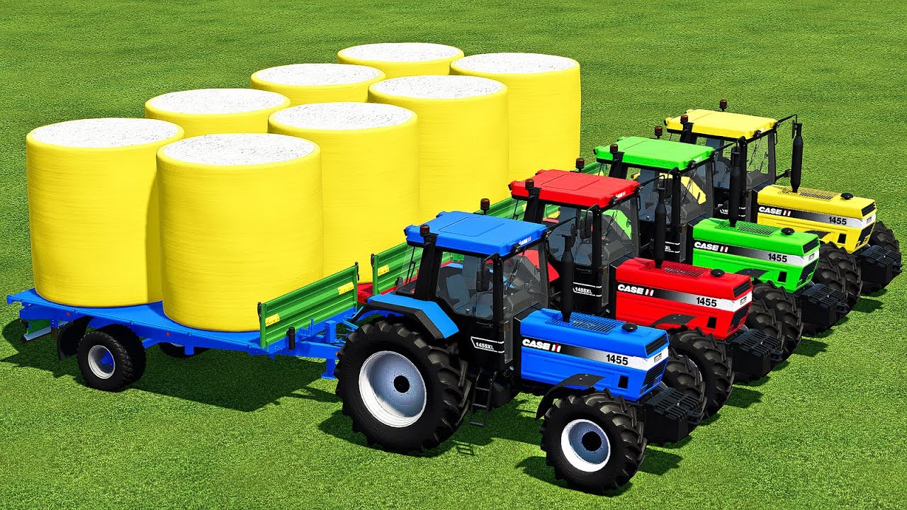 TRANSPORTING & HARVESTING COTTON WITH CASE TRACTORS - Farming Simulator 22