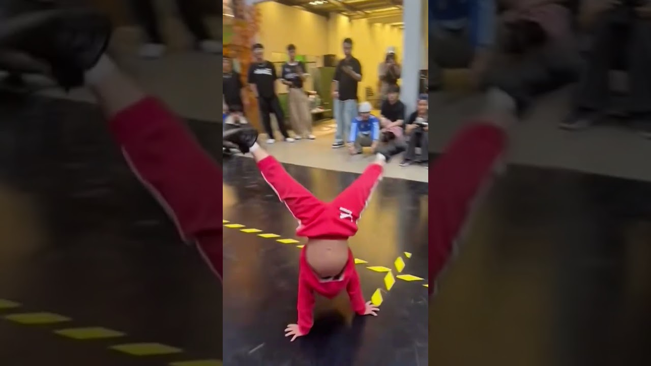 The boy dances so funny 