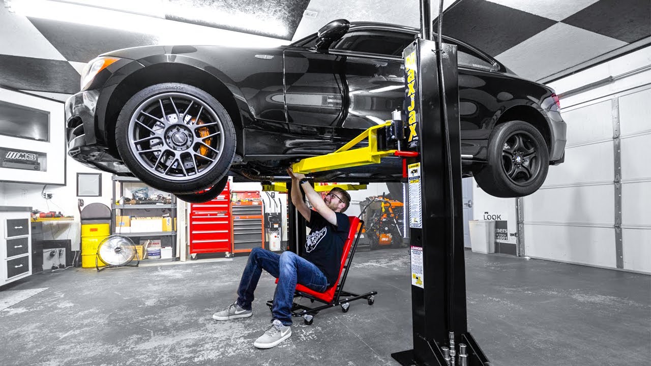 Установка и обзор MaxJax Lift — портативного двухстоечного подъемника для домашнего гаража