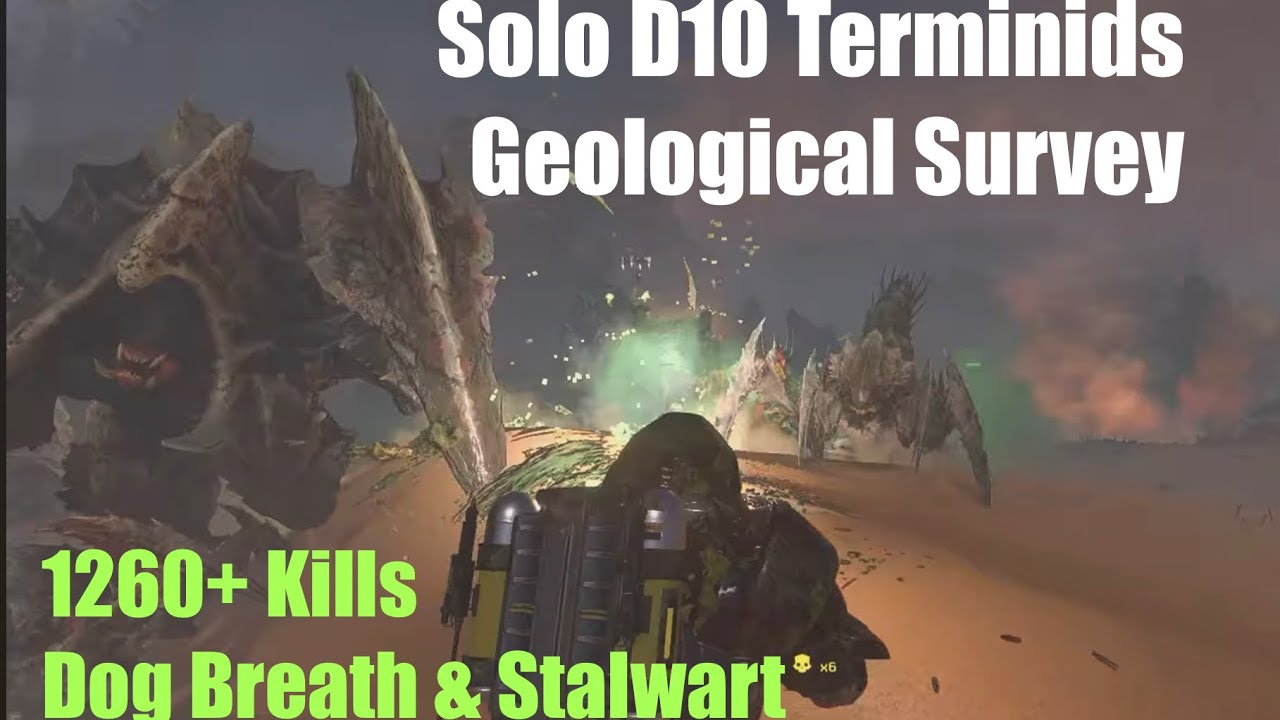 Helldivers 2 | Dog Breath & Stalwart — Solo D10 Terminids — 1260+ Kills — Geological Survey