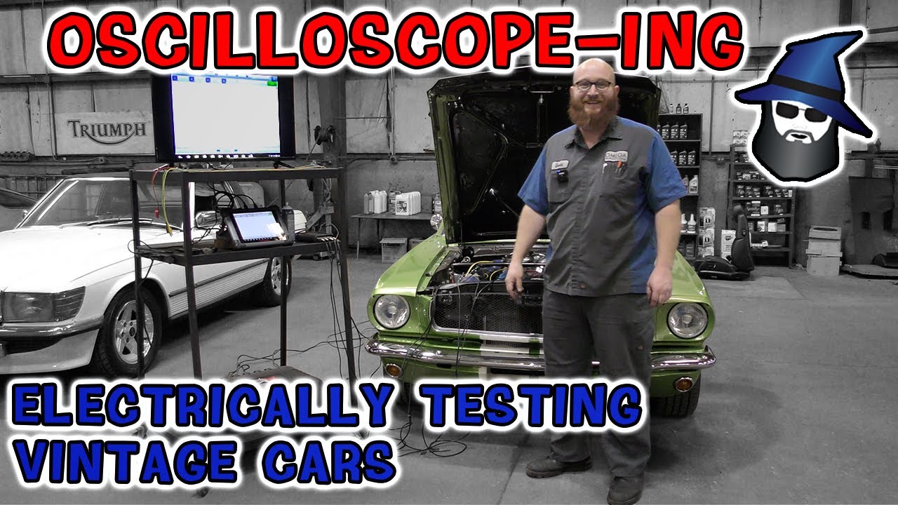The CAR WIZARD tests a '66 Ford Mustang using an Autel Oscilloscope. More magic toys in his tool box