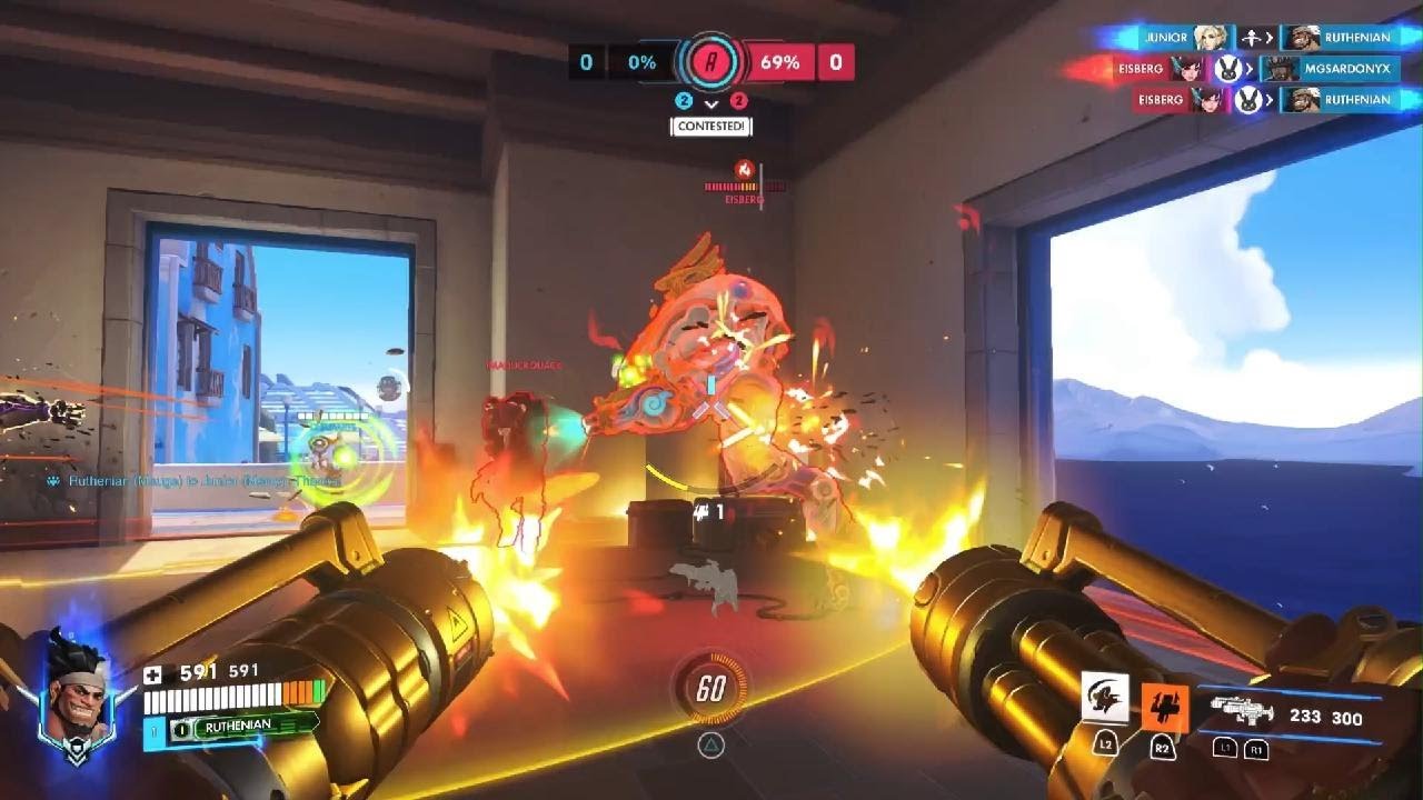 Mauga destruction on Ilios 6v6 (Overwatch) 