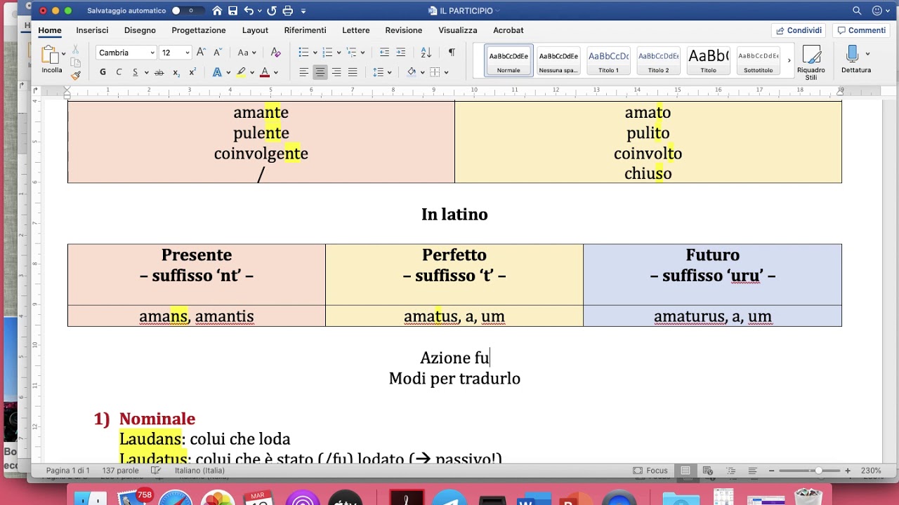 IL PARTICIPIO LATINO