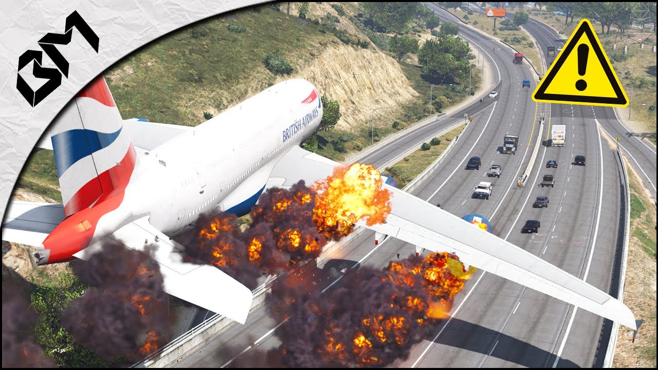 GTA 5 - AIR CRASH - Atterrissage D'URGENCE - EXPLOSION RÉACTEUR | Flight Simulator