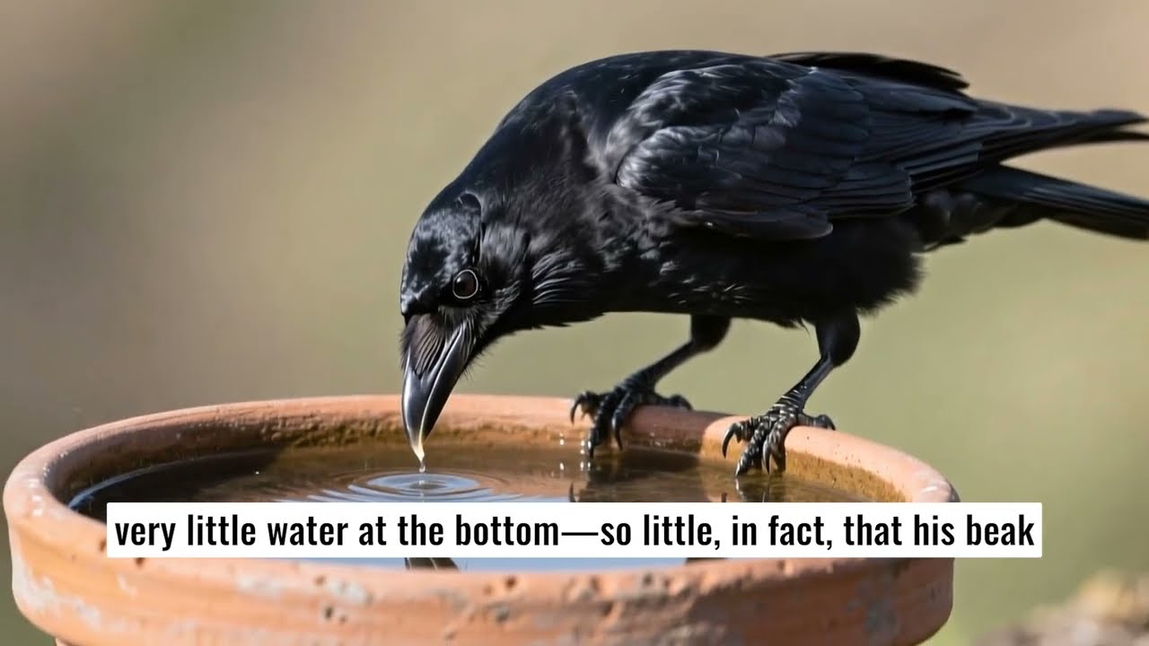 Умная ворона и кувшин с водой 🐦💧 | Забавные и поучительные истории для детей | Короткая история с...