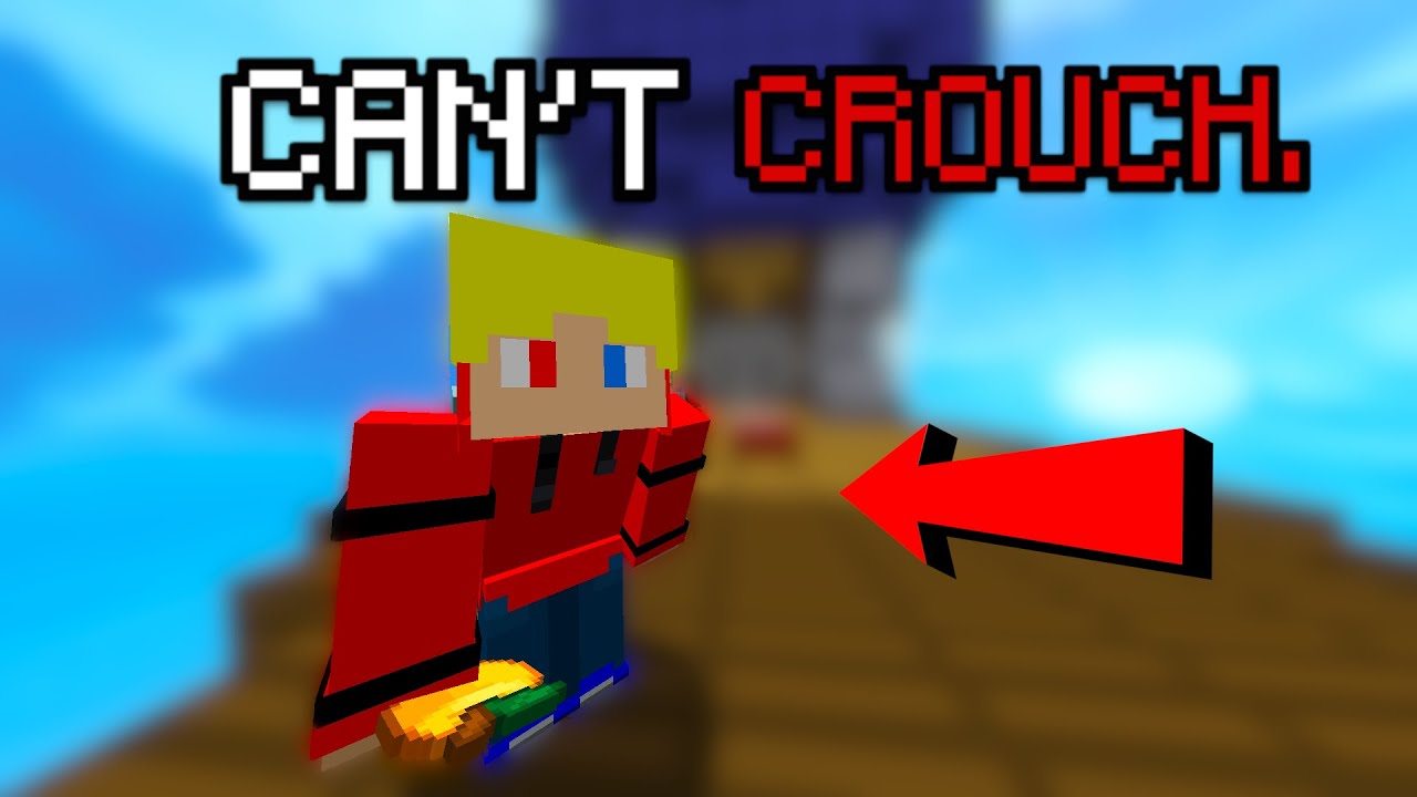Minecraft Bedwars, but i CANT CROUCH...