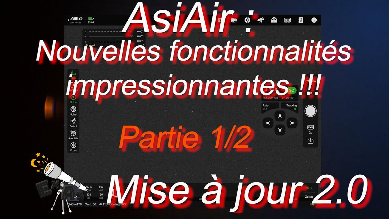 AsiAir: Prétraitement et traitement intégré, Dark pour le guidage et autres 1/3
