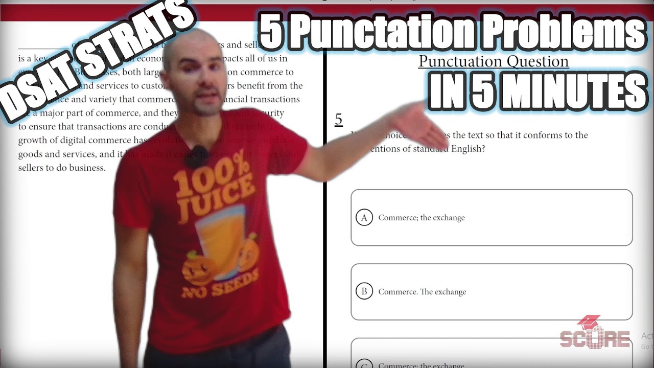 5 Punctuation Questions in 5 Minutes or Less | Digital SAT Punctuation Strategy