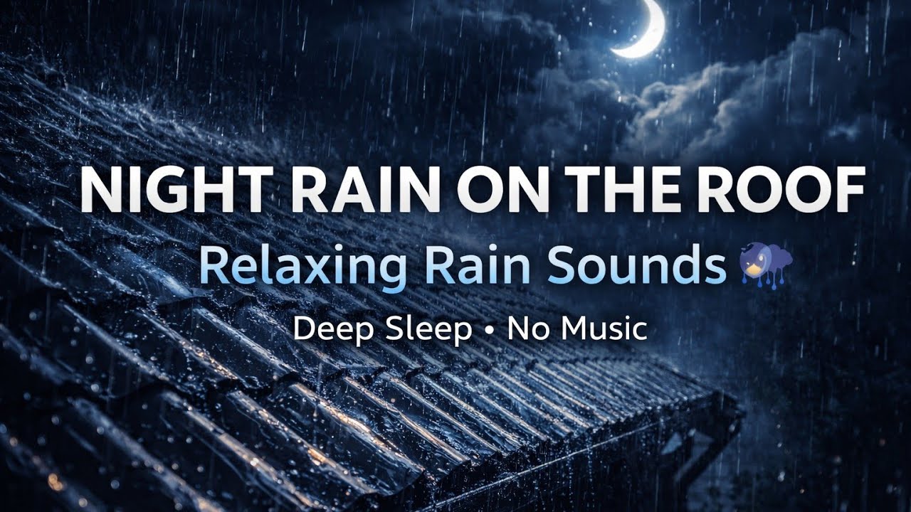 Night Rain on the Roof 🌙🌧️ | Relaxing Rain Sounds for Deep Sleep | No Music