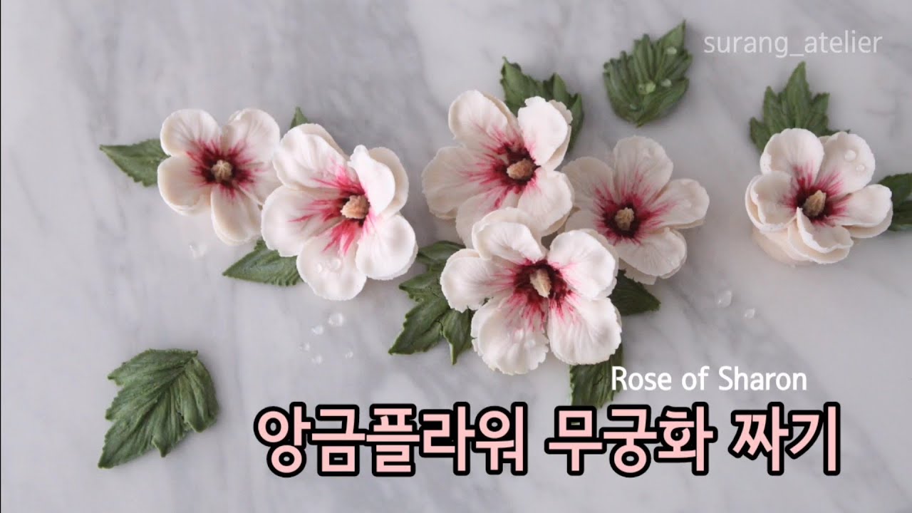 앙금플라워 무궁화짜기 rose of Sharon 잎사귀짜기