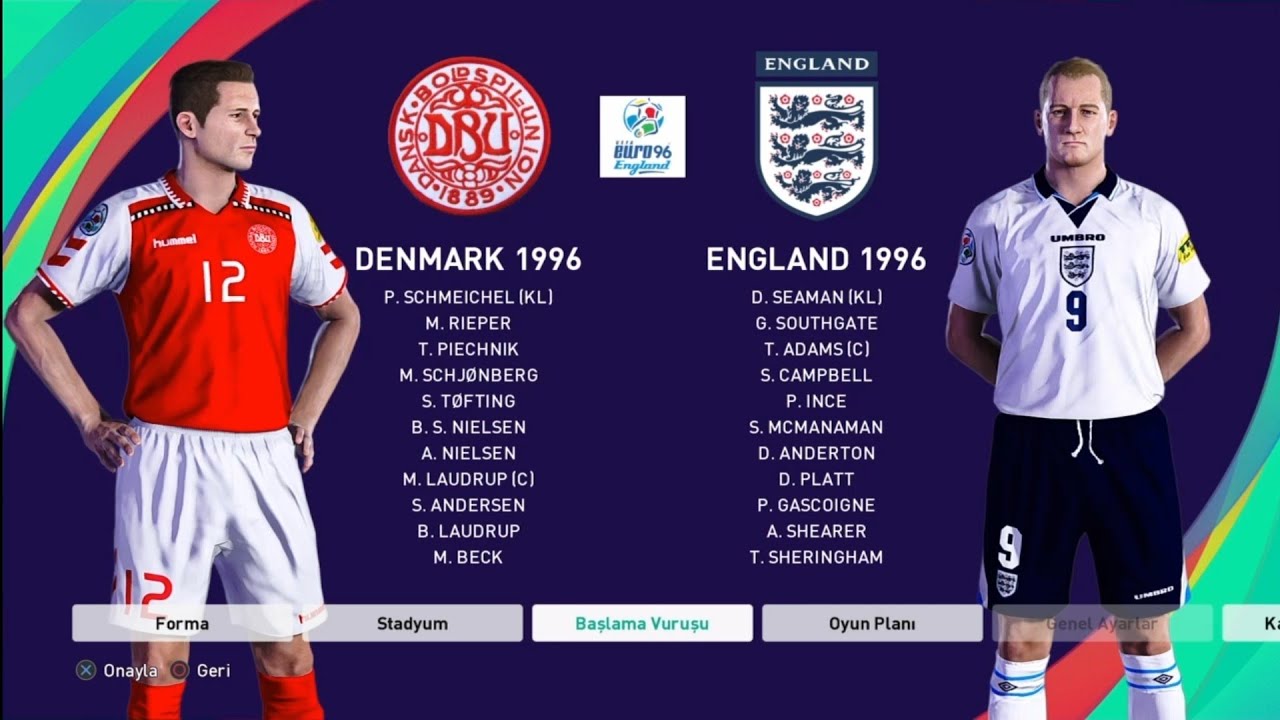 Euro 96 A Grubu 1.maç England Denmark 
