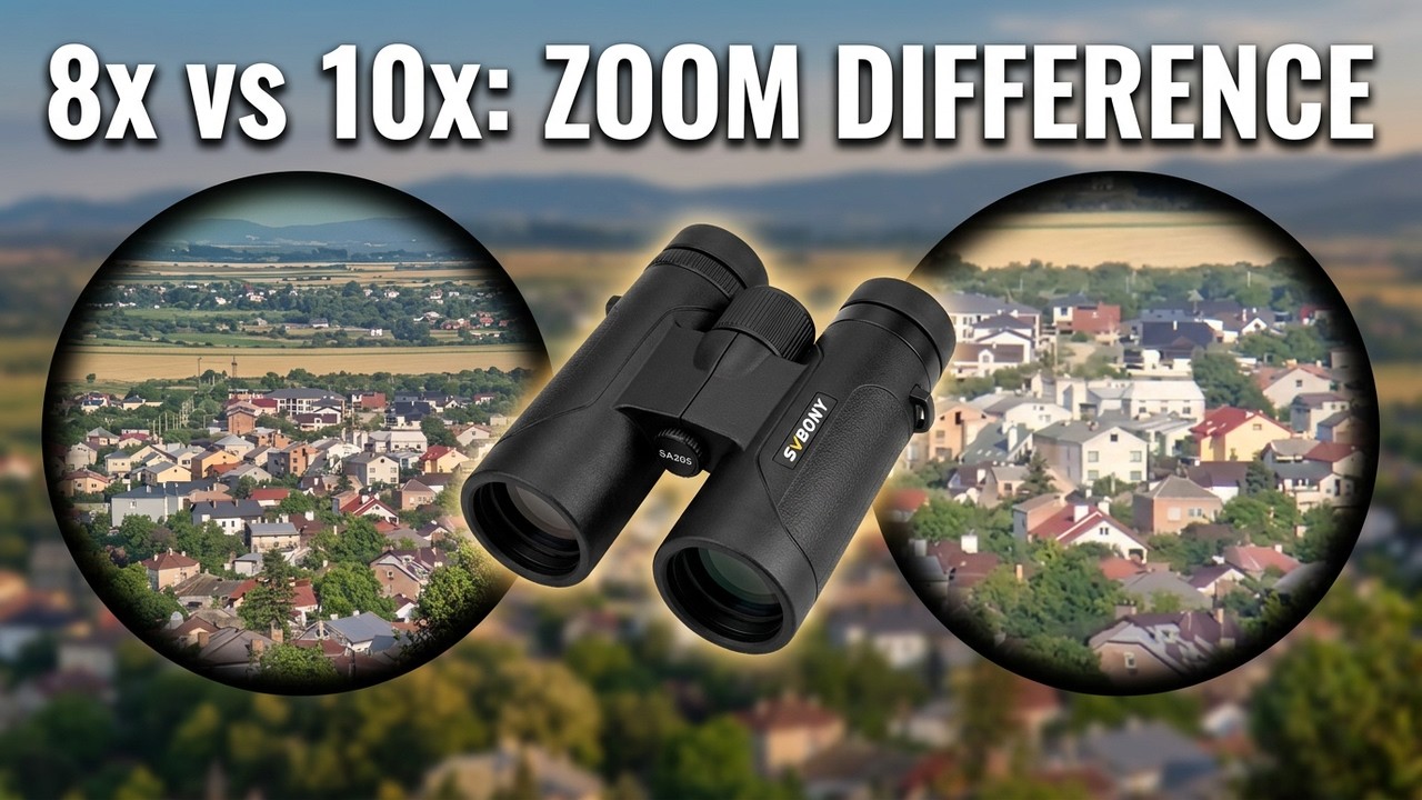 SVBONY SA205 8x42 vs 10x42 binoculars zoom test