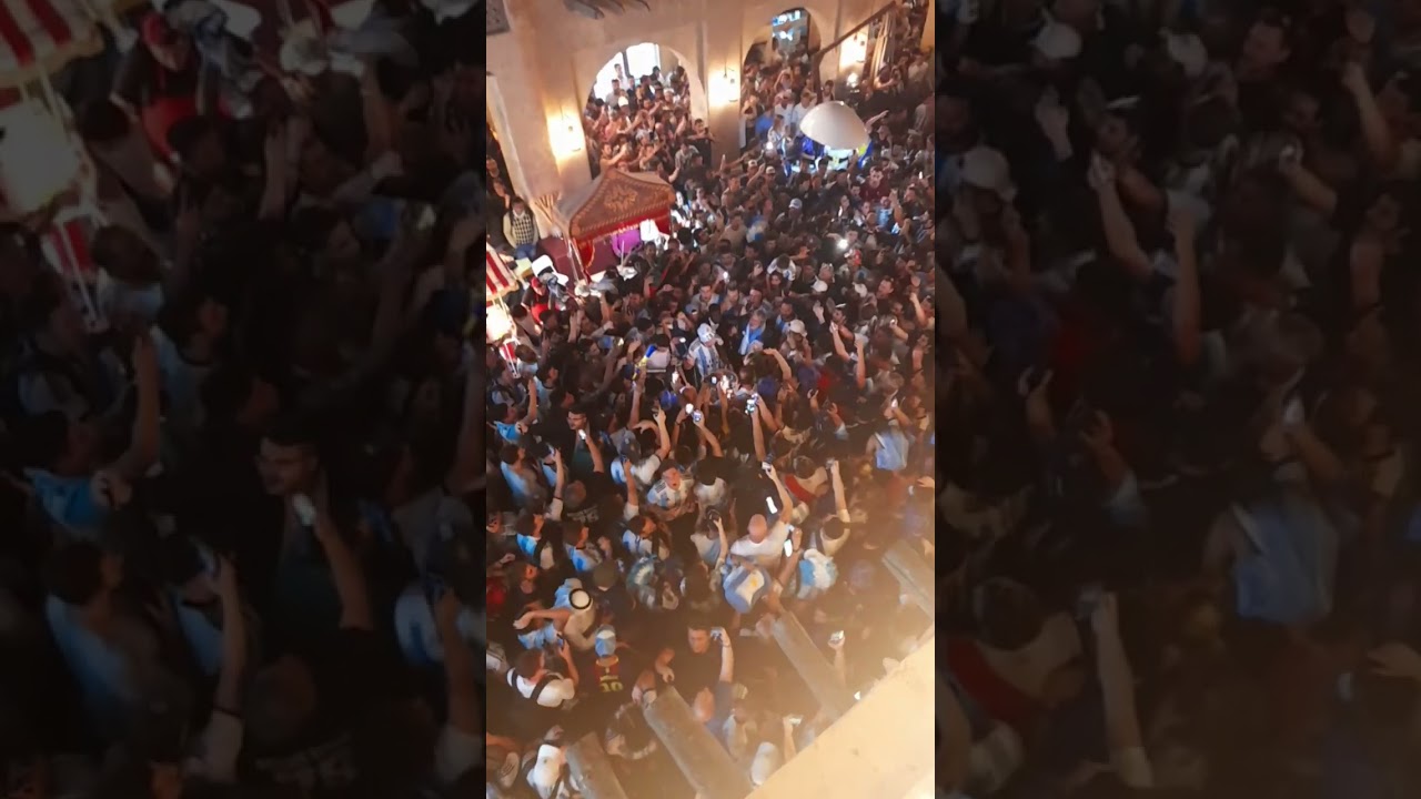 Argentina fan Before quarterfinals huge crawod support his team 8/12/22 @ souq waqif