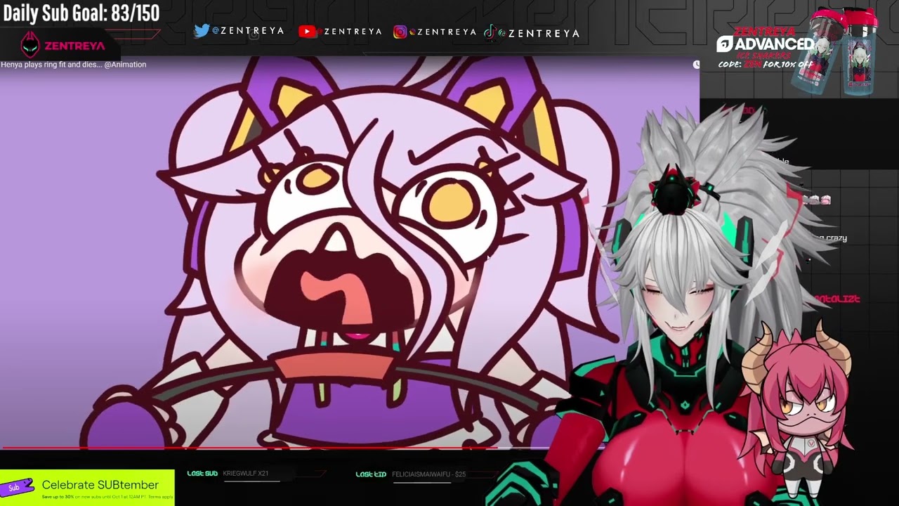 Zentreya reacts to Henya calibrating (animated)