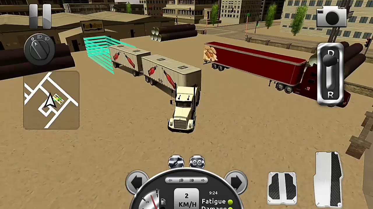 Truck Simulator 3D (Android apps) parking double trailer dengan truck keren...
