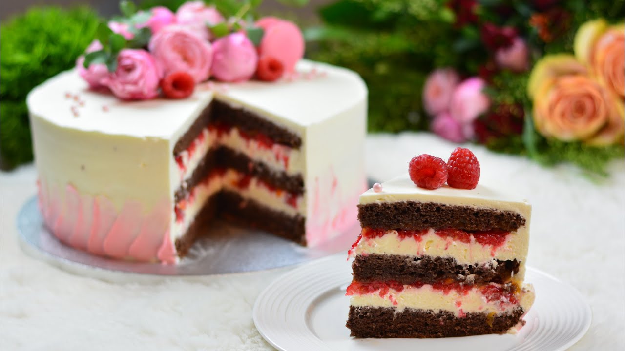 Tort cu crema de mascarpone si zmeura proaspata - reteta tort simplu | Taby's Welt