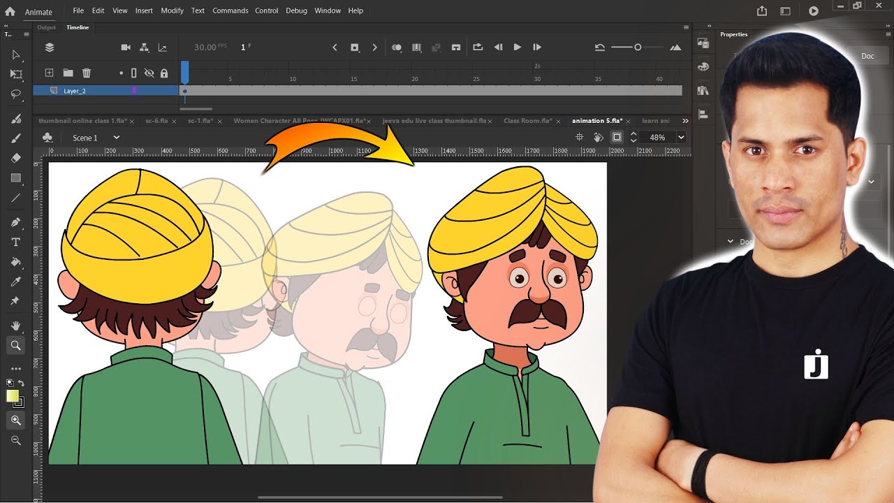 Rotate Cartoon Character Animation | Make Cartoon Video | 2D Animation | @LearnAnimationHindi