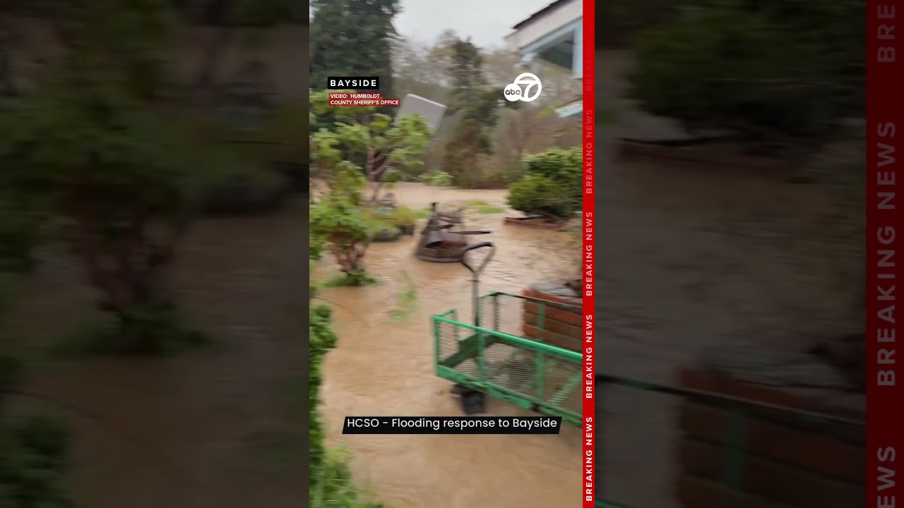 Flooding in Bayside, California, during heavy December rainstorm