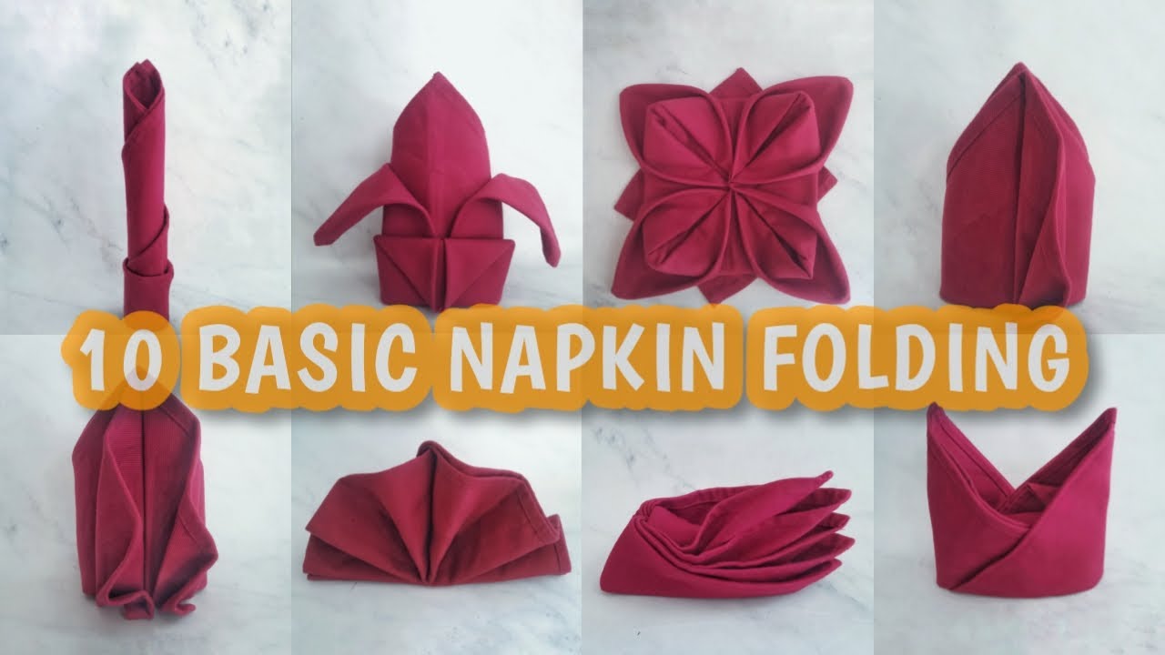 BASIC NAPKIN FOLDING FOR FINE DINING | Lipatan Napkin Dasar untuk Pemula | Lipatan Serbet Simple