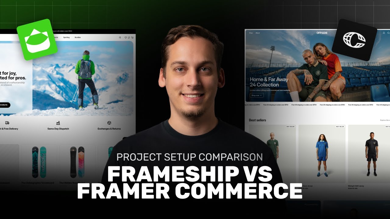 Frameship против Framer Commerce: настройка проекта, ресурсы и что включено