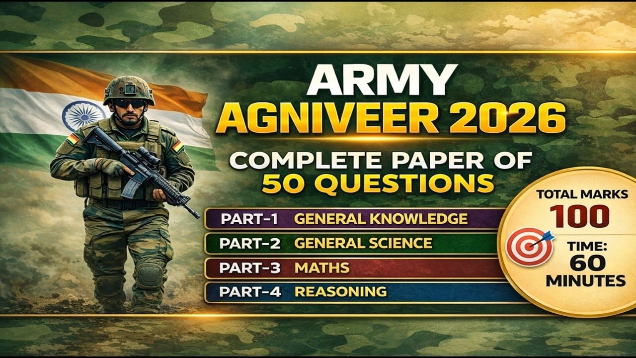 Agniveer GD/Clerk/TDN 2026 Model Paper || Army Agniveer Bharti 2026 ||  Army Agniveer Paper 2026