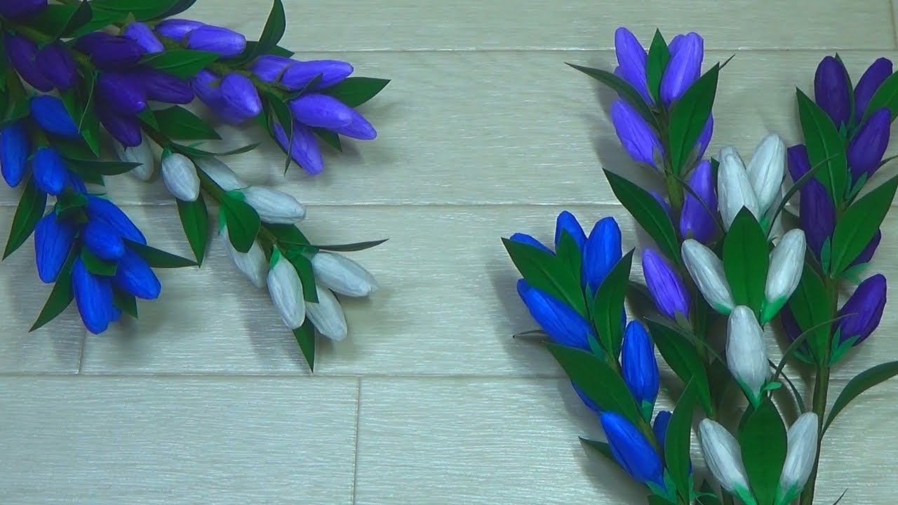 （ペーパーフラワー）9月の花・敬老の日　リンドウの花（蕾）の作り方【DIY】(Paper flower) How to make gentian flowers (buds)