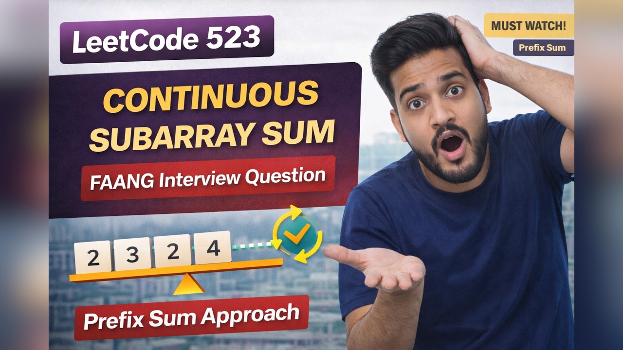 Leetcode 523 Continous Subarray Sum | Java | Pattern 4 : Prefix Sum