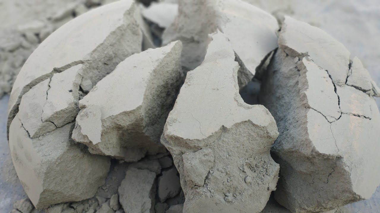 ASMR: New Camera 📸 Fresh Pure Cement Floor Crumbling with Sifting & Pebbles Crushing | asmr crushing