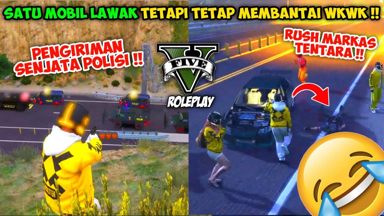 TRICKSTER MASUK MARKAS TENTARA SATU MOBIL AUTO PANIK SEMUA ARGHHHHHH WKWK !! GTA V ROLEPLAY